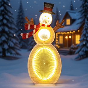 Decoración Navideña LED de Muñeco de Nieve, Material Acrílico y PVC, IP44, Decoración Luminosa para Interiores y Exteriores con Gorro y Bufanda - Product Image 2