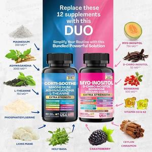 Suplemen <span class=keywords><strong>Magnesium</strong></span> 60 Kapsul dengan l-theanine Ashwagandha Mane Mane singa Ginkgo Biloba - Product Image 3