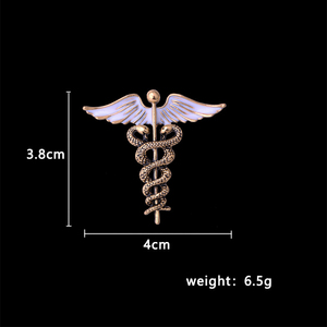 Broche de Solapa Esmaltado Nuevo de 2022 con Diseño de Alas de Ángel Médico, Caduceo y Serpiente para Hombres, Mujeres, Enfermeras y Doctores - Product Image 2