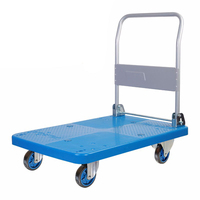 Chariot à plateforme en plastique robuste Uni-Silent 300 kg à quatre roues, chariot à main en plastique 660 lb LH300P-DX