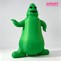 Monstre fantôme gonflable géant vert pour Halloween, figurine gonflable de dessin animé personnalisée pour la décoration de fête en plein air