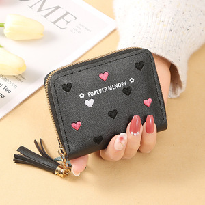 Mini portamonete portatile multifunzionale grazioso modello di Lychee stile PU borse in pelle portamonete portafoglio per donna - Product Image 4