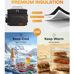 समायोज्य कंधे स्ट्रैप के साथ थर्मल इन्सुलेट लंच बैग, कार्यालय महिला पुरुष यात्रा के लिए - Product Image 6