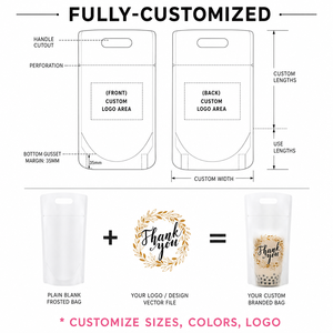 Té de la leche, café, vino, jugo, cerveza, agua mineral, bebidas energéticas Bolsas de entrega portátiles Se puede imprimir el patrón del logotipo Bolsa de agradecimiento - Product Image 3