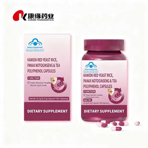 Cápsulas <span class=keywords><strong>de</strong></span> <span class=keywords><strong>Arroz</strong></span> <span class=keywords><strong>de</strong></span> <span class=keywords><strong>Levadura</strong></span> <span class=keywords><strong>Roja</strong></span> y Panax Notoginseng, Polifenoles y Proantocianidinas del Té, Suplemento Dietético GMP - Product Image 1