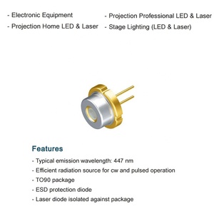 Diode laser bleue Ams-OSRAM PLPT9 450LB_E en boîtier métallique <span class=keywords><strong>TO90</strong></span>, 440 nm à 455 nm, pour projection, éclairage laser professionnel pour scène - Product Image 3
