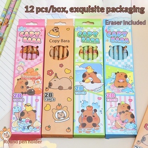 Crayons Capybara Pas Chers, Crayons en Bois HB Mignons avec Animaux de Dessin Animé, Ensemble de Crayons pour Enfants, Cadeaux de Papeterie Scolaire, Ensemble de Crayons HB Standard - Product Image 3