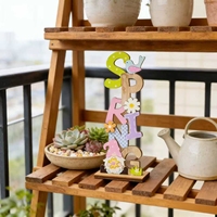 Décoration de table rustique en bois avec lettres pour Pâques et le printemps - Lapin festif pour événements, fêtes et décoration intérieure - Vente directe usine