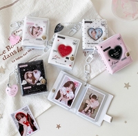 Mini 2-Zoll Liebes-Fotoalbum - Fotokarten für Studenten, Prominente und Fans, Ausweisfotos-Präsentations- und Aufbewahrungsmappe, Schlüsselanhänger