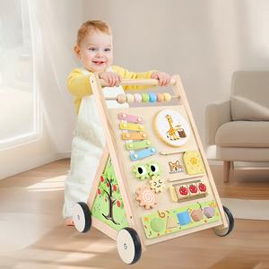 Marche-bébé en bois pour enfants avec chariot musical Orff - Jouet éducatif pour les enfants de 0 à 3 ans - Capacité de charge de 10 kg - Product Image 4