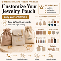Pochette à cordon personnalisée pour bijoux, sac souple pour bague, collier, emballage cadeau