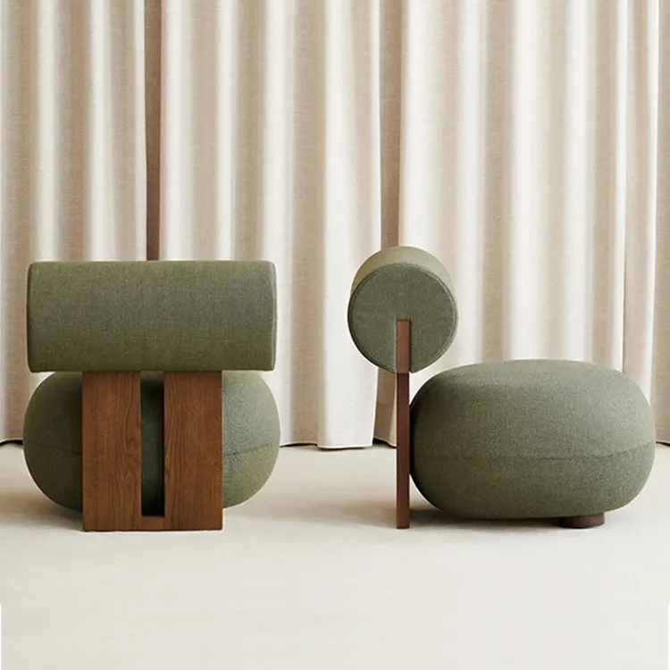 Nórdico design lazer sala cadeira casa mobiliário cinza madeira poltrona moderno salão sotaque veludo Hotel Lobby sofá cadeiras