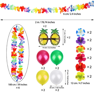 Luau été <span class=keywords><strong>piscine</strong></span> jeu fête palmier boules de plage banane feuille ballons pack ananas lunettes colliers photo accessoires ensemble - Product Image 6