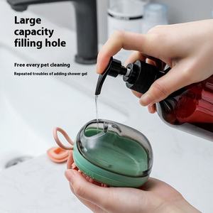 <span class=keywords><strong>Brosse</strong></span> de bain pour animaux de compagnie en silicone 2 en 1, peigne de massage pour chien et chat, élimination des poils, outil de toilettage pour <span class=keywords><strong>Golden</strong></span> <span class=keywords><strong>Retriever</strong></span> Teddy, TPR écologique - Product Image 3