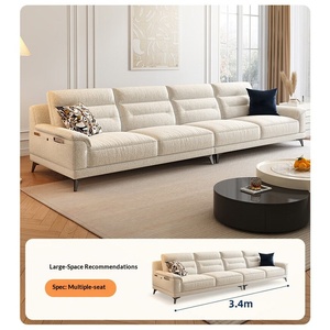 2026 New Italian Minimalist Cotton Linen <b>Sofa</b> Set Modern Cream Style Fabric Couch <b>for</b> Living Room Home Decor - Product Image 4