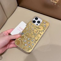 Miroir de maquillage papillon de luxe et étui pour téléphone portable pour iPhone, sac d'accessoires pratique