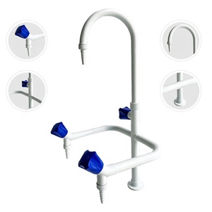 DEWASH Cina: Bottiglia per lavaggio occhi a doppia testa in acciaio inox SS304 di alta qualità, resistente, con montaggio su piano e ugello triplo da tavolo, bianco, 0.2-0.4Mpa - Product Image 4