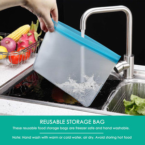 Bolsas reutilizables con cierre hermético para alimentos, bolsas de almacenamiento de alimentos reutilizables de PEVA, bolsas para sándwiches para congelador de PEVA - Product Image 5