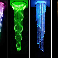 Lámpara de araña para exteriores, luces led de colores, iluminación de techo, estrellas, fibra óptica, resistente al agua