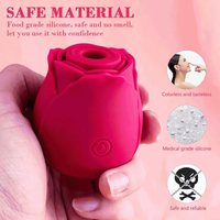 Mini stimulateur de point G et de mamelons en forme de rose, vibromasseur langue en silicone à 10 vibrations pour stimulation clitoridienne, pour femmes et couples