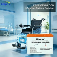 Batterie pour fauteuil roulant 12V100AH 1.2KWh Grade A Lithium Fer Phosphate Installation Facile Remplacement du plomb-acide pour l'alimentation