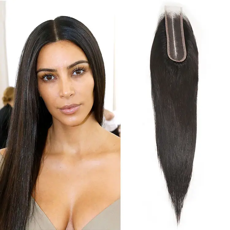 Brazilian Bone Straight Hair With Frontal Closure Remy Human Hair 1 Piece HD 5x5 Transparent Lace Closure for Women