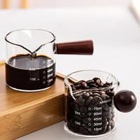 Taza Medidora de Vidrio Borosilicato Transparente de Alta Gama, Ecológica, Resistente al Calor, con Escala Graduada, para Leche, Salsas, Jarabes, Vinagre y Madera