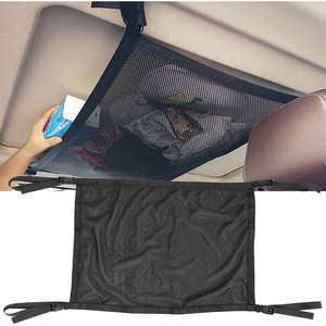 Car Roof Ceiling Cargo <b>Net</b> Black Polyester Nylon Mesh Storage <b>Bag</b> With Handle General Fit - Product Image 4