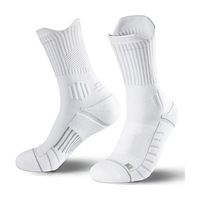 Chaussettes de sport Elite pour hommes basketball grande taille mi-mollet pratique antidérapant bas de serviette bas professionnel pour l'extérieur