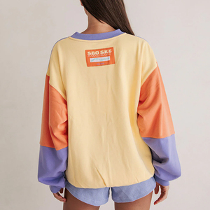 <span class=keywords><strong>Pull</strong></span> en coton personnalisé pour femmes automne hiver surdimensionné Vintage col rond broderie patch sweats à <span class=keywords><strong>capuche</strong></span> <span class=keywords><strong>sans</strong></span> <span class=keywords><strong>capuche</strong></span> - Product Image 3