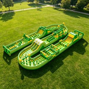 Parcours d'obstacles gonflable avec château et toboggan, taille personnalisée, pour événements sportifs pour enfants, location et vente - Product Image 6