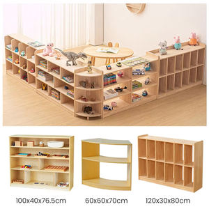 Libreria e Unità di Stoccaggio in Legno Montessori per Aule di Asili, Scuole Materne e Aree di Lettura e Apprendimento per Bambini - Product Image 2