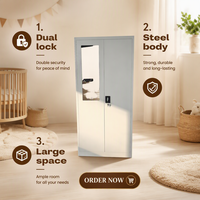 Meilleures ventes : Armoire de classement métallique à double porte avec panneaux en verre et système de verrouillage à trois points, idéale pour le bureau