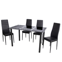 Ensemble de table à manger en verre rectangulaire chaises en PVC meubles confortables pour la maison et le café