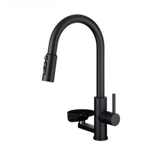 Kitchen Sink Faucet 360 Rotatable 3 Modes Pull Sprayer Single Handle High Arc <b>Deck</b> Mounted Modern Rotatable <b>Deck</b> Kitchen Faucet - Product Image 1