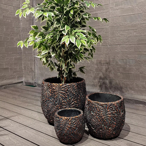 Su misura <span class=keywords><strong>in</strong></span> fibra di <span class=keywords><strong>cemento</strong></span> di forma rotonda di Design per interni/esterni da giardino <span class=keywords><strong>fioriere</strong></span> <span class=keywords><strong>fioriere</strong></span> per l'arredamento di Home Hotel - Product Image 1