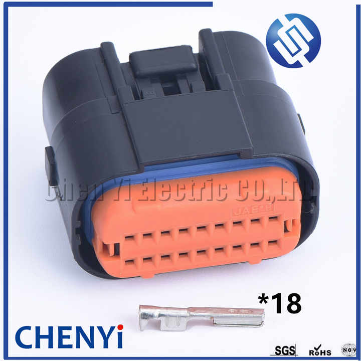 18 Pin PCB Curved Pin Waterproof Automotive Connector