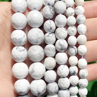 Rondes 4-12MM À Facettes Blanc Turquoise Howlite Pierre Perles En Vrac Pour La Fabrication De Bijoux Bricolage Bracelets