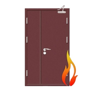 UL Canadá Arabia Saudita Pakistán Bangladesh estándar puerta de salida de acero de una sola hoja resistente al fuego con barra de pánico - Product Image 4