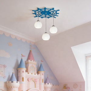 Lampada da Soffitto <span class=keywords><strong>per</strong></span> Cameretta Bambini, Tema Cartone Animato, Luce LED Antiabbagliamento, Decorazione con Bambole, Paralume in Vetro, Illuminazione Protettiva <span class=keywords><strong>per</strong></span> gli Occhi - Product Image 3