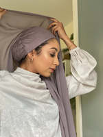 Hijab instantané doublée en soie, avec doublure en Satin, avec couvre-chef, 2022