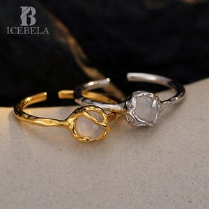 Icebela đồ trang sức bezel đẹp thiết lập vòng mã não 925 bạc tối giản đồ trang sức đính hôn nhẫn cho phụ nữ - Product Image 2