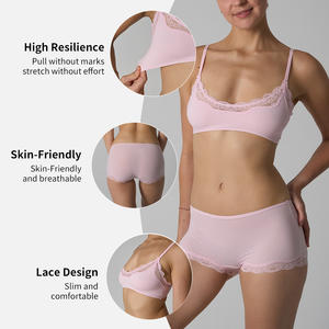 SK1225 & SK1226-4 donna due pezzi rapido asciutto pizzo a <span class=keywords><strong>collo</strong></span> quadrato Sexy abbinata Boxer a vita media - Product Image 6