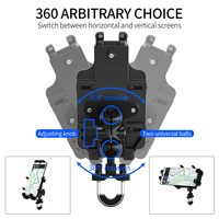 Support de téléphone universel WUPP pour guidon de moto, en PC + alliage d'aluminium, fixation mobile à 8 griffes pour vélo