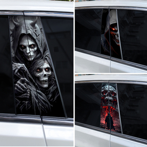 Micora Cool Skull B-Pillar - Adhesivo para coche, vinilo impermeable, pegatinas para ventana de puerta, accesorios de decoración únicos para coche - Product Image 6