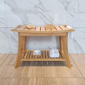 Pasokan Pabrik OEM Kursi Mandi Jati Sandaran Kaki Kamar Mandi Sudut Bangku Mandi Bangku Penyimpanan Bangku Duduk Bambu Bangku Mandi - Product Image 3