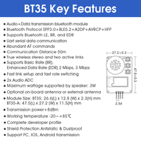 DX-BT35-set langsung menggunakan kit pengembangan A2DP \ AVRCP + BLE5.2 modul Bluetooth 50m 8dBm Uart serial komunikasi AT command
