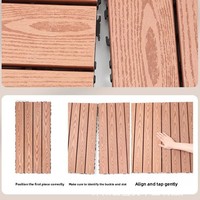 Plancher en bois composite de luxe pour terrasse extérieure, modèle Formosa, à double verrouillage, à emboîtement, autoportant, étanche
