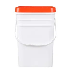 5 Gallon 20 L Square PP Plastic Storage Box with Plastic Handle