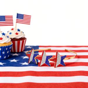 Diademas Patrióticas para el Día de la Independencia de EE. UU., Rojas, Blancas y Azules con Estrellas - Product Image 6